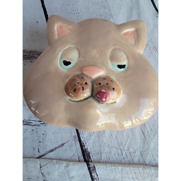 Pottery Handmade Cat Kitty Trinket Dish - Picture 2 of 11